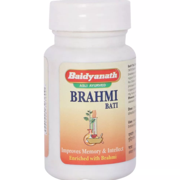 Baidyanath Brahmi Vati (Buddhi Vardhak) (80tab) for depression, psychiatric conditions, sleeplessness, chronic fever, tremors in hands and legs, anxiety
