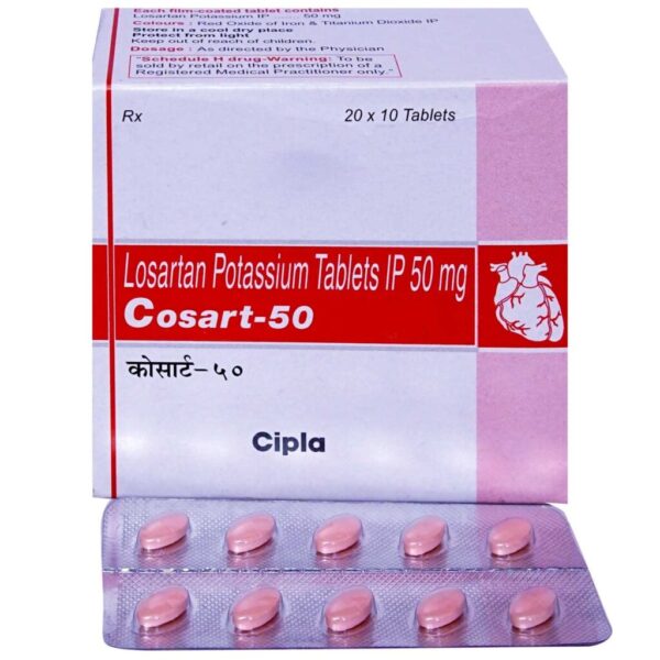Cosart 50mg Tablet - 20 Tablets For Hypertension (high blood pressure)
