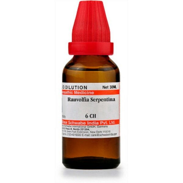 Dr Willmar Schwabe  Rauvolfia Serpentina Dilution 30ml for high blood pressure mental disorders