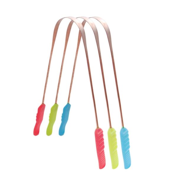 E Shopping Steel Tongue Cleaners Multicolored Handle - 12 Pieces