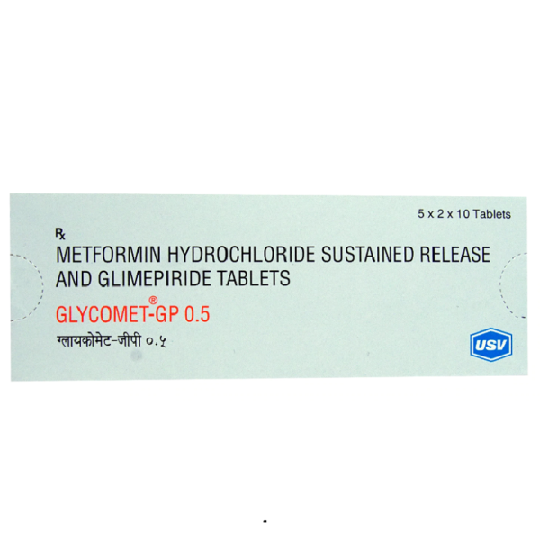 Glycomet-GP 0.5 Tablet 10 Tablets For Type 2 diabetes mellitus