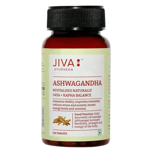 Jiva Ayurveda Ashwagandha Tablet- 120 Tablets For nervous system, stress and feeling of anxiety, immunity