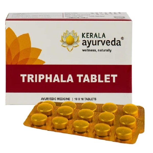Kerala Ayurveda Triphala Tablet 100 Tab for Constipation, Eye diseases, Skin Diseases
