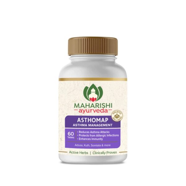 Maharishi Ayurveda Asthomap (60 Tablets) For Respiratory Health, asthma attacks, allergies and cough