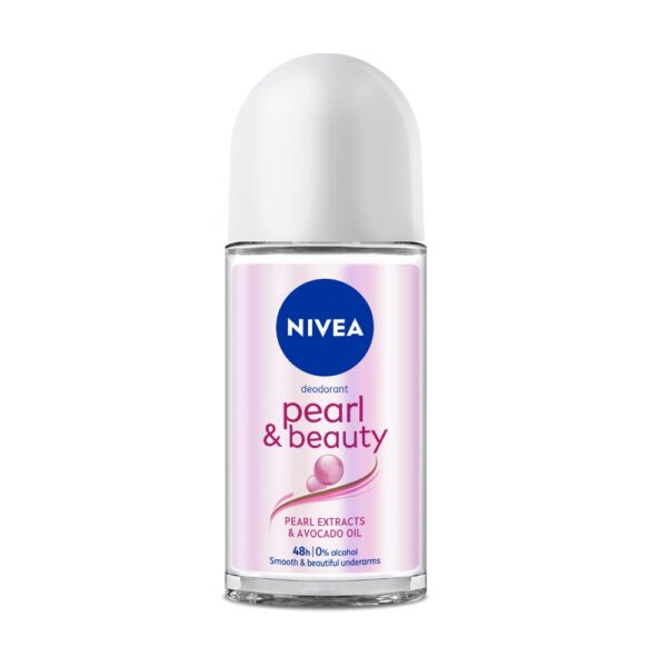 NIVEA Deodorant Roll On 50ml , Pearl & Beauty For Women, Smooth and Beautiful Underarms