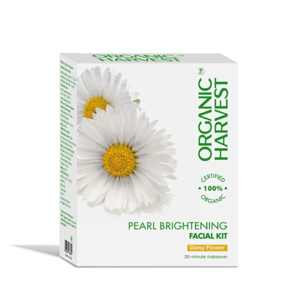 Organic Harvest Pearl Skin Brightening Facial Kit 50g For Women / Men, Dead Skin, Brightens and Lightens Skin Tone