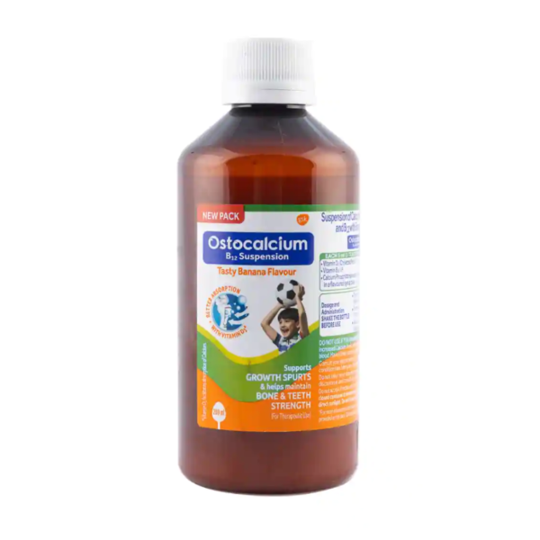 Ostocalcium B12 Banana Syrup - 200 ml For calcium and vitamin D