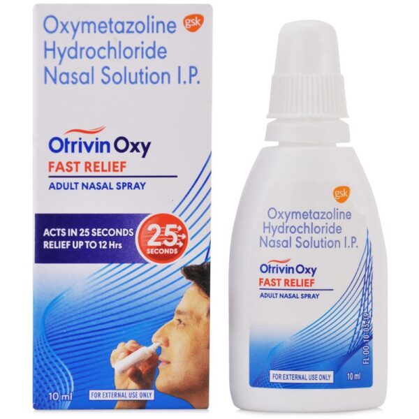 Otrivin Oxy Fast Relief Adult Nasal Spray - 10 ml For Nasal Congestion