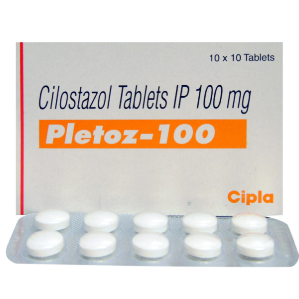 Pletoz 100mg Tablet - 10 Tablets For Intermittent claudication