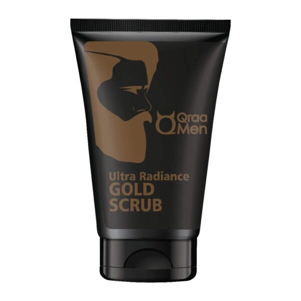 Qraa Men Ultra Radiance Gold Scrub with 24K Gold- Instantly clear and Bright skin, Removes dead skin cells, With Walnut and Vitamin E- 100g