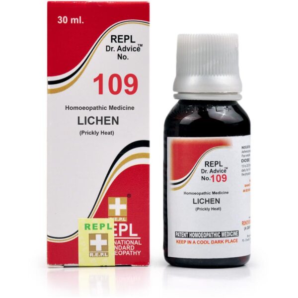 REPL Dr. Advice No 109 (Lichen (Prickly Heat)) (30ml) For Pustular Skin Eruptions with Burning and Itching (Worse Heat and Warmth)