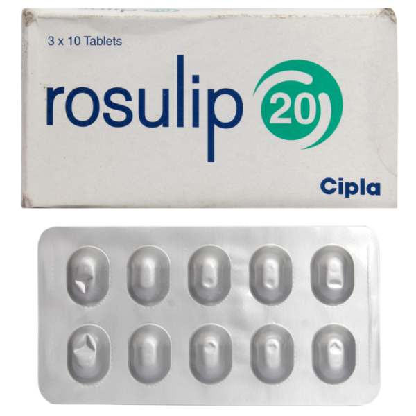 Rosulip 20mg Tablet - 10 Tablets For High cholesterol