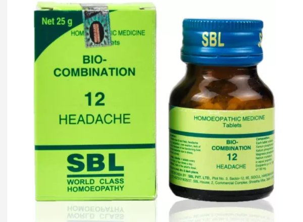 SBL Homeopathic Bio Combination 12( BC 12) Tablets for HEADACHE 25gm for Vertigo Headache