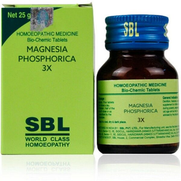 SBL Magnesia Phosphorica Bio-Chemic Tables 25g for Toothache Headache migraine Anxiety Depression