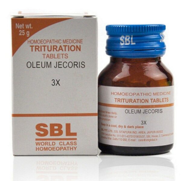 SBL Oleum Jecoris Trituration Tablet 3X (25gm) for fever cough