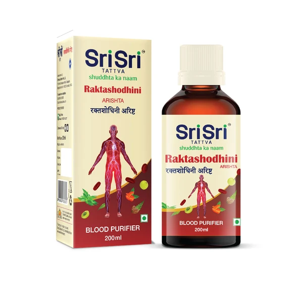 Sri Sri Tattva Ayurvedic Raktashodhini Arishta Syrup - Blood Purifier 200ml for Purifies blood Discolouration of skin