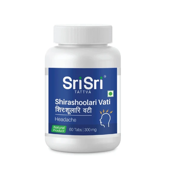 Sri Sri Tattva Ayurvedic Shirashoolari Vati - Headache 60 Tablets | 300mg for Vomiting Headache
