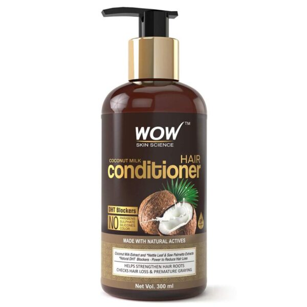 WOW Skin Science Coconut Milk Conditioner - No Parabens, Minerals Silicones & Color -With Dht Blockers, 300 ml