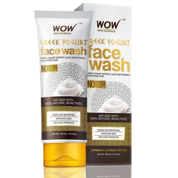 WOW Skin Science Greek Yoghurt Face Wash - No Parabens, Sulphate Silicones & Color Tube - 100 ml