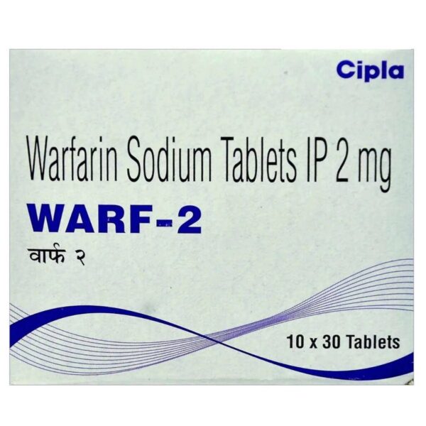 Warf 2 mg- 30 Tablets for Blood clots thrombosis pulmonary embolism