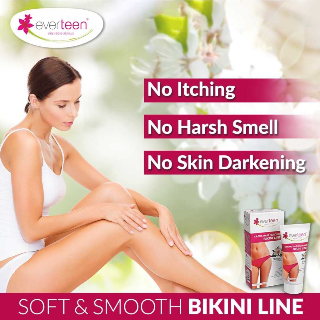 everteen NATURAL Hair Removal Cream - 50 gm For Bikini Line and Underarms  in Women and Girls - The MG Shop