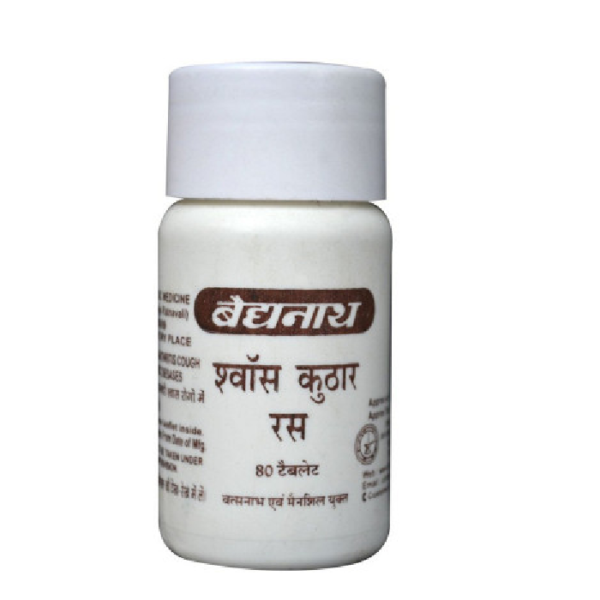 Baidyanath Shwas Kuthar Ras (80tab) for Asthma, allergic Bronchitis, cough, Fever